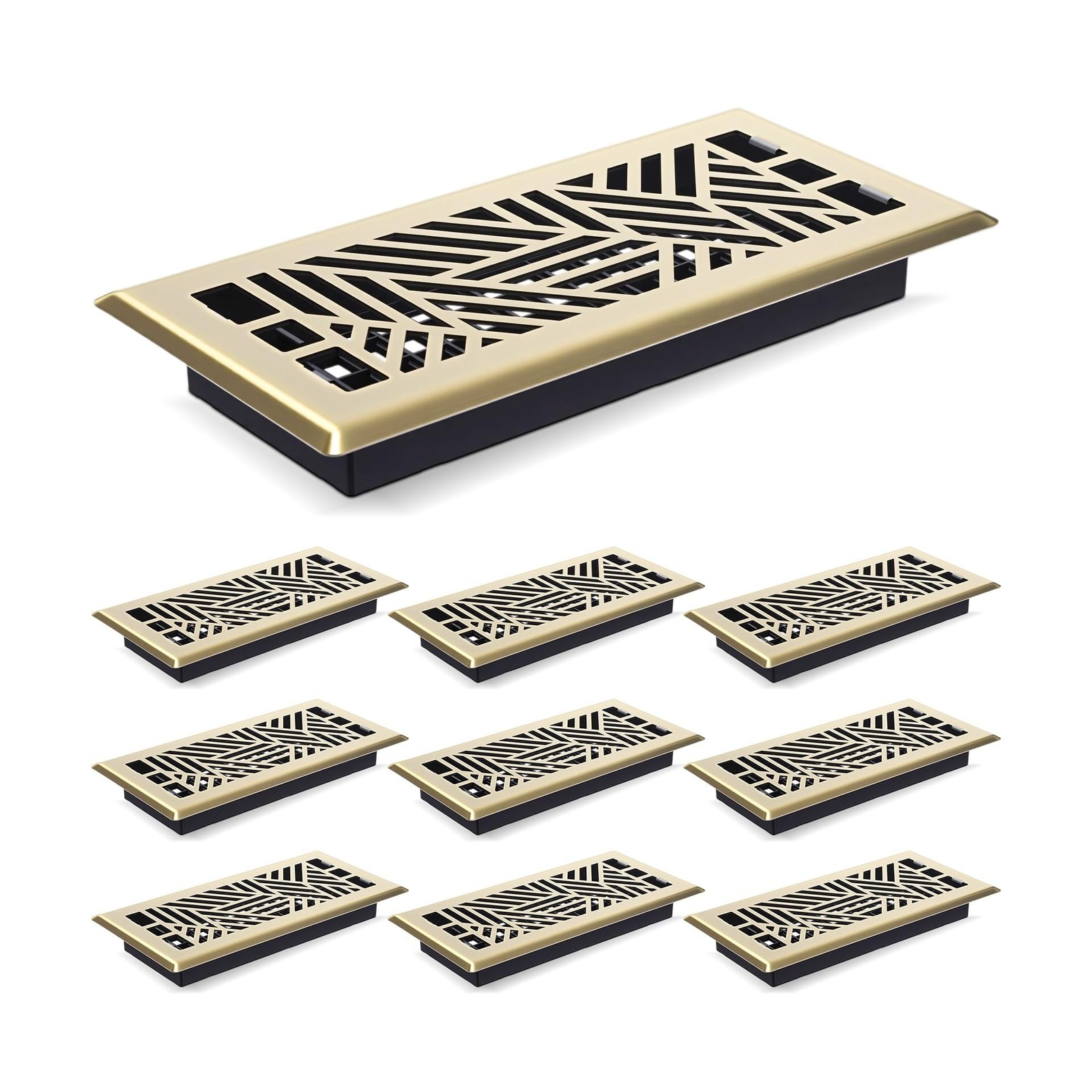 10 Pcs 4 x 10 Inch Heavy Duty Floor Registers 300lbs Carbon Steel Walkable Fl…