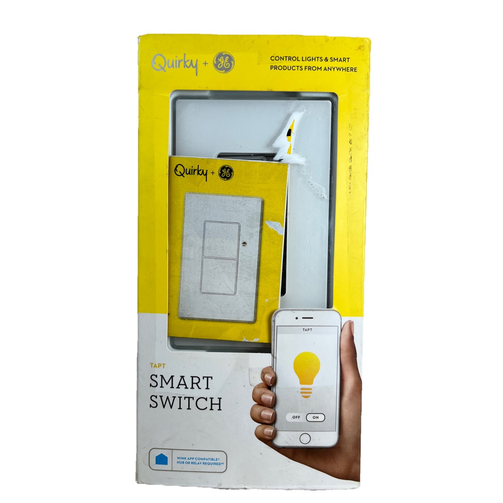 Quirky PTAPT-WH02 Quirky + GE Tapt Smart Wall Switch – Apple – Android – WiFi