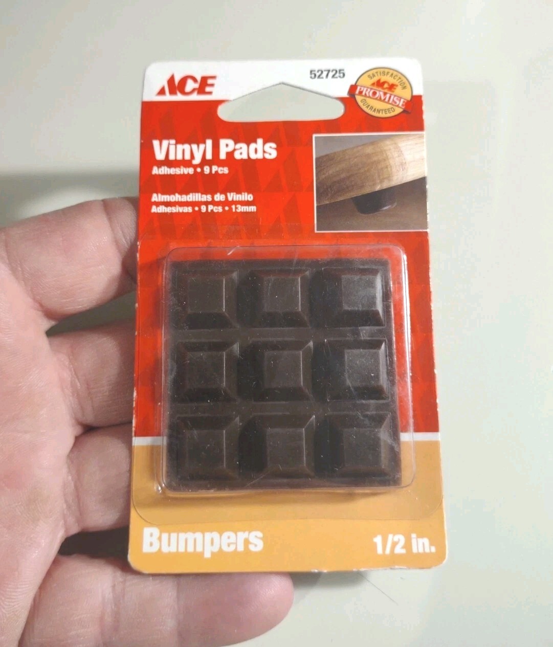 Ace Hardware Vinyl Self Adhesive Bumper Pads Square 1/2″ W x 1/2″ L #52725