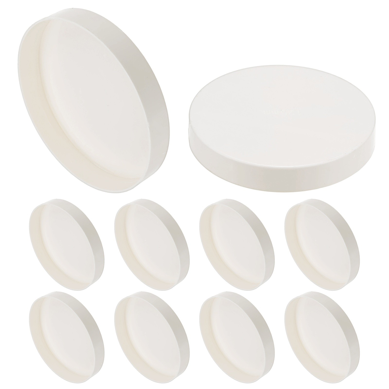 10-Pack PVC Pipe End Cap Plug, 4.9 Inch PVC Plug Coupling Pipe Fitting Socket