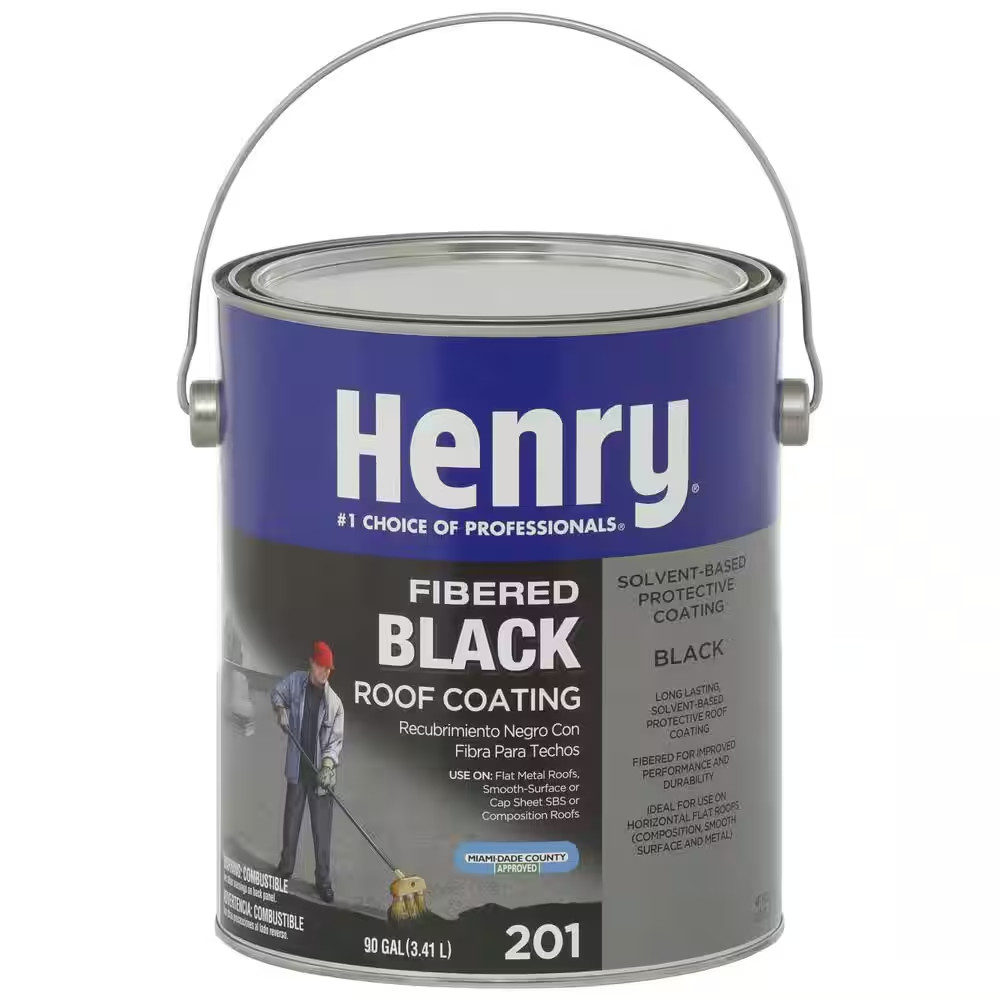 Henry 201 Fibered Black Roof Coating – 0.90 Gallon Compatible with Henry 209XR