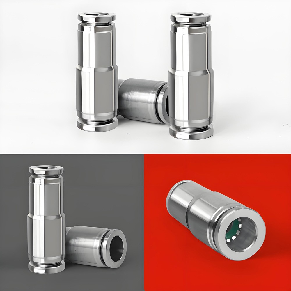 Pneumatic Push Fit Connector A2 Stainless Steel Tube Pipe Joiner Air Water Lines