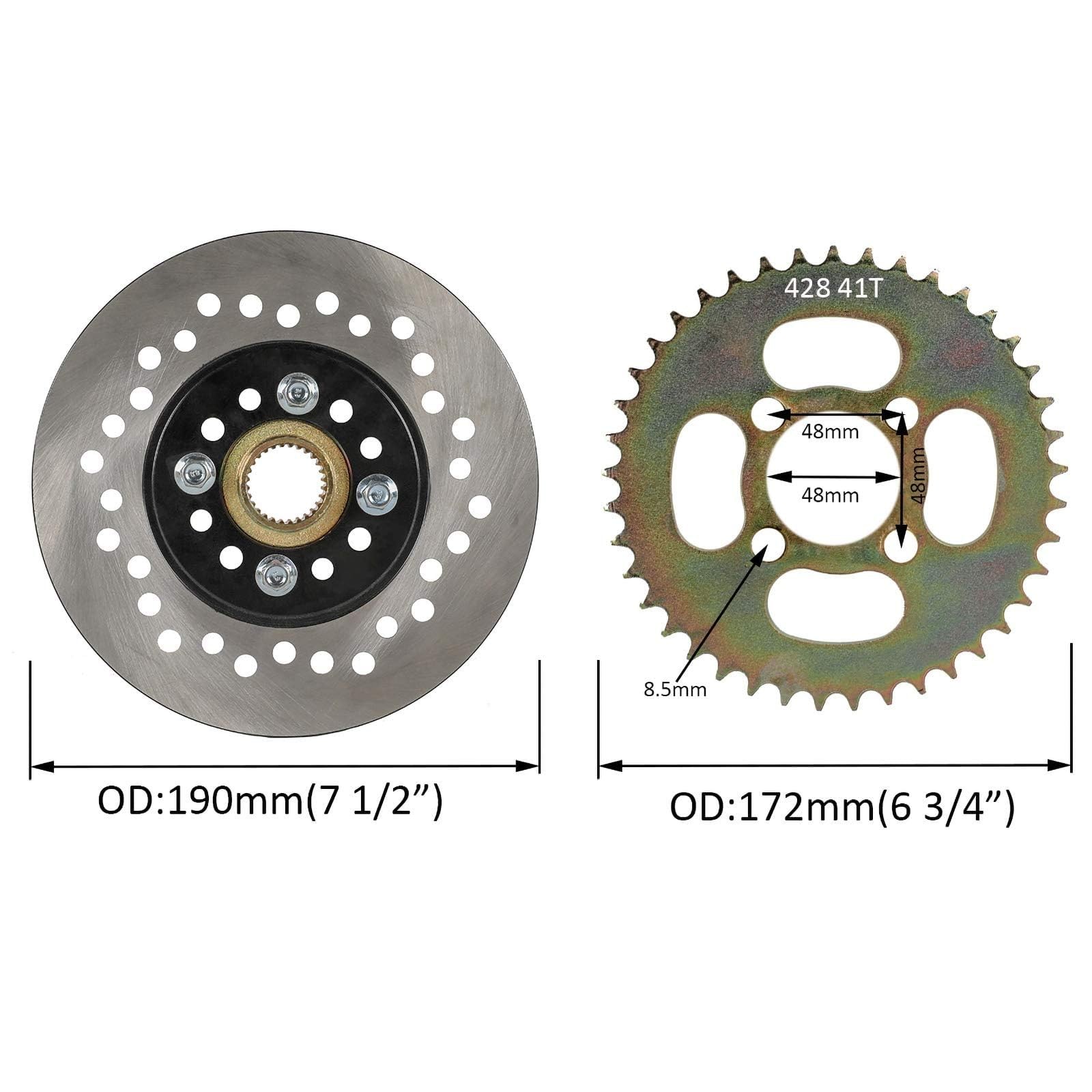 32in Go Kart Rear Axle Kit 18×9.50-8 Wheels Front Swing Arm Brake Caliper