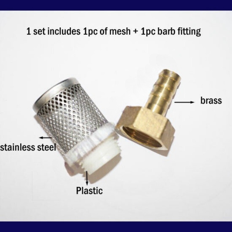 Pump Filter Mesh Strainer Hose Barb Fitting Impurity 6mm~10mm 1/4″ 5/16” 3/8”