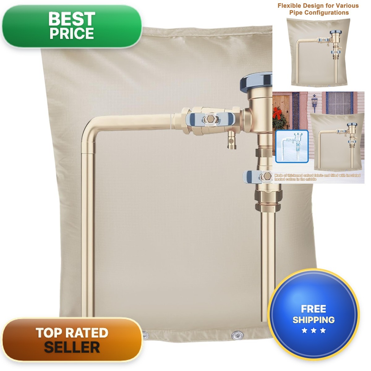 MY RUSTIC Backflow Preventer Insulation Cover 24W*24H for Winter Freeze
