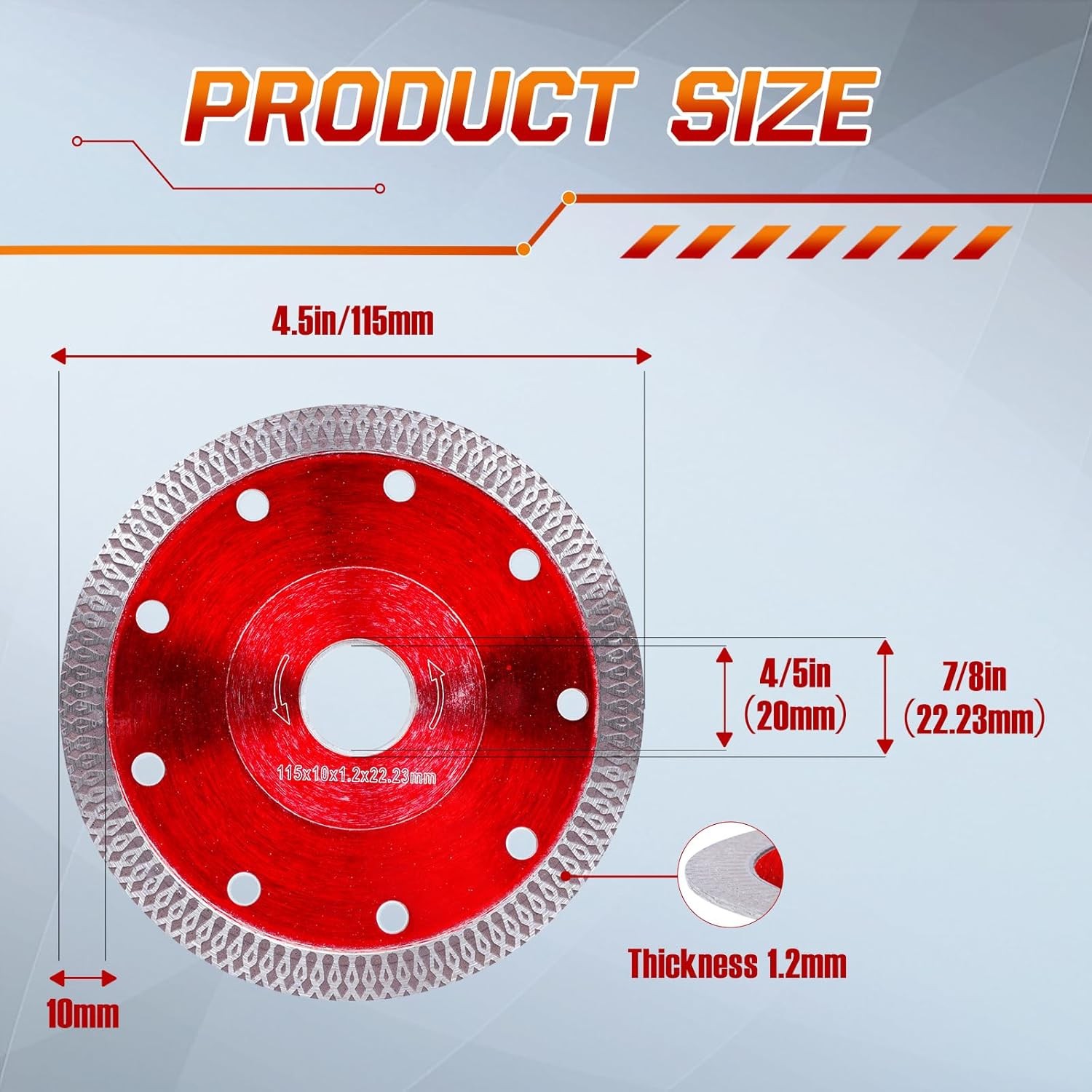 10Pcs Diamond Saw Blade 4.5in for Angle Grinder Tile