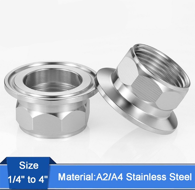 Female Thread Tri Clamp Adapter Sanitary Ferrule Fitting A2/A4 Stainless Steel