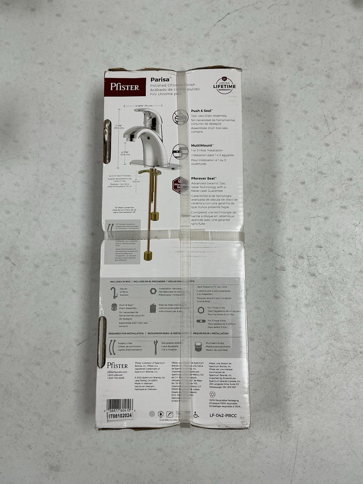 Pfister Parisa 4 in. Centerset Single-Handle Bathroom Faucet in Polished Chrome
