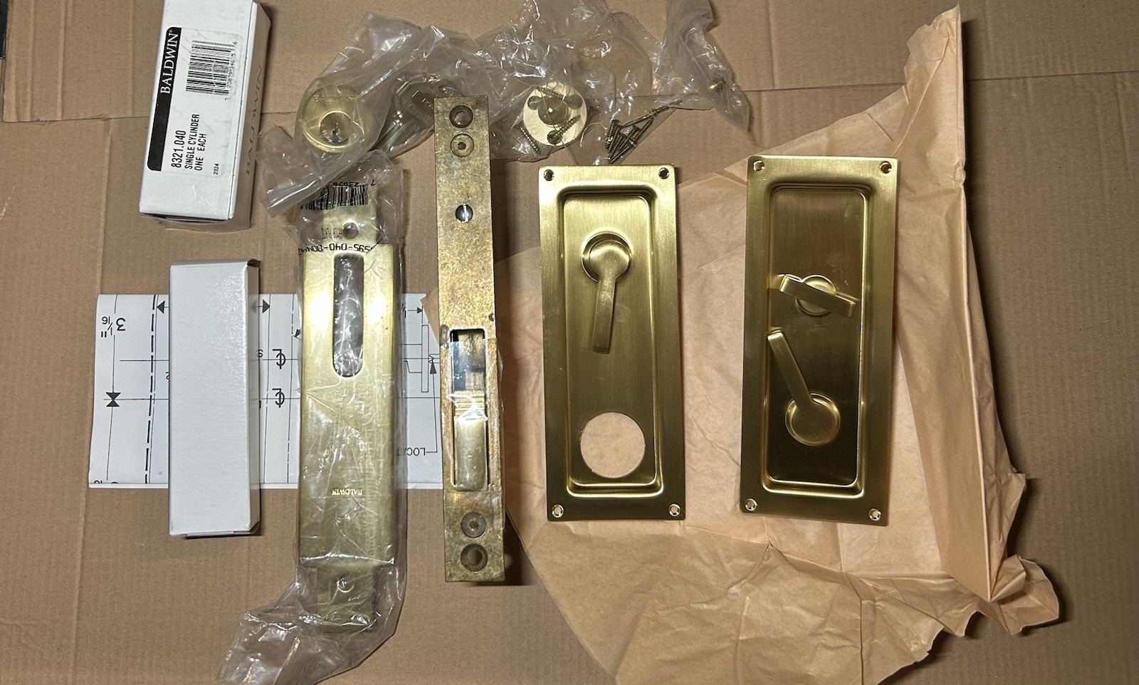 Baldwin Sliding Door Lock 8595-040 Estate Collection NOT IN ORIGINAL BOX