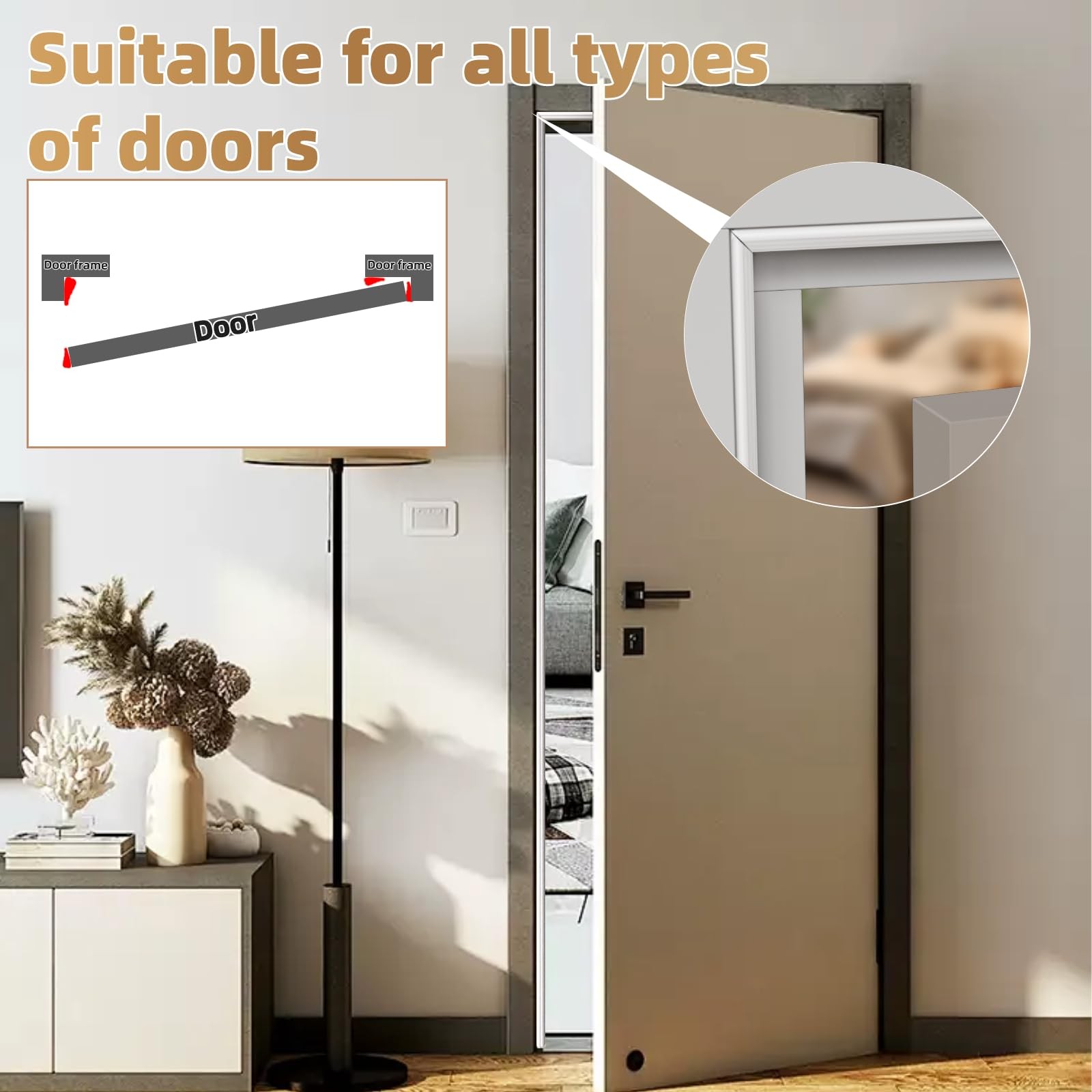 118” Wedge-Shape Foam Window Weather Stripping Door Seal 118″, White