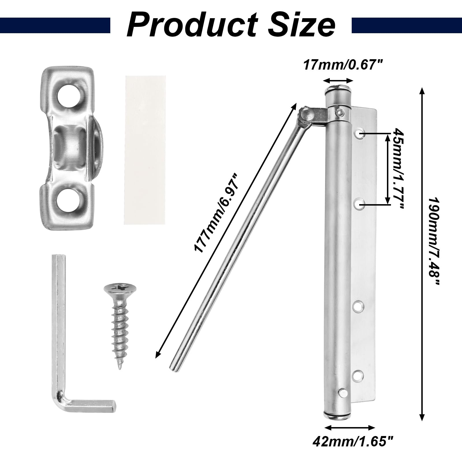 Kyuionty Automatic Door Closer Stainless Steel Soft Close Safety Spring Door …