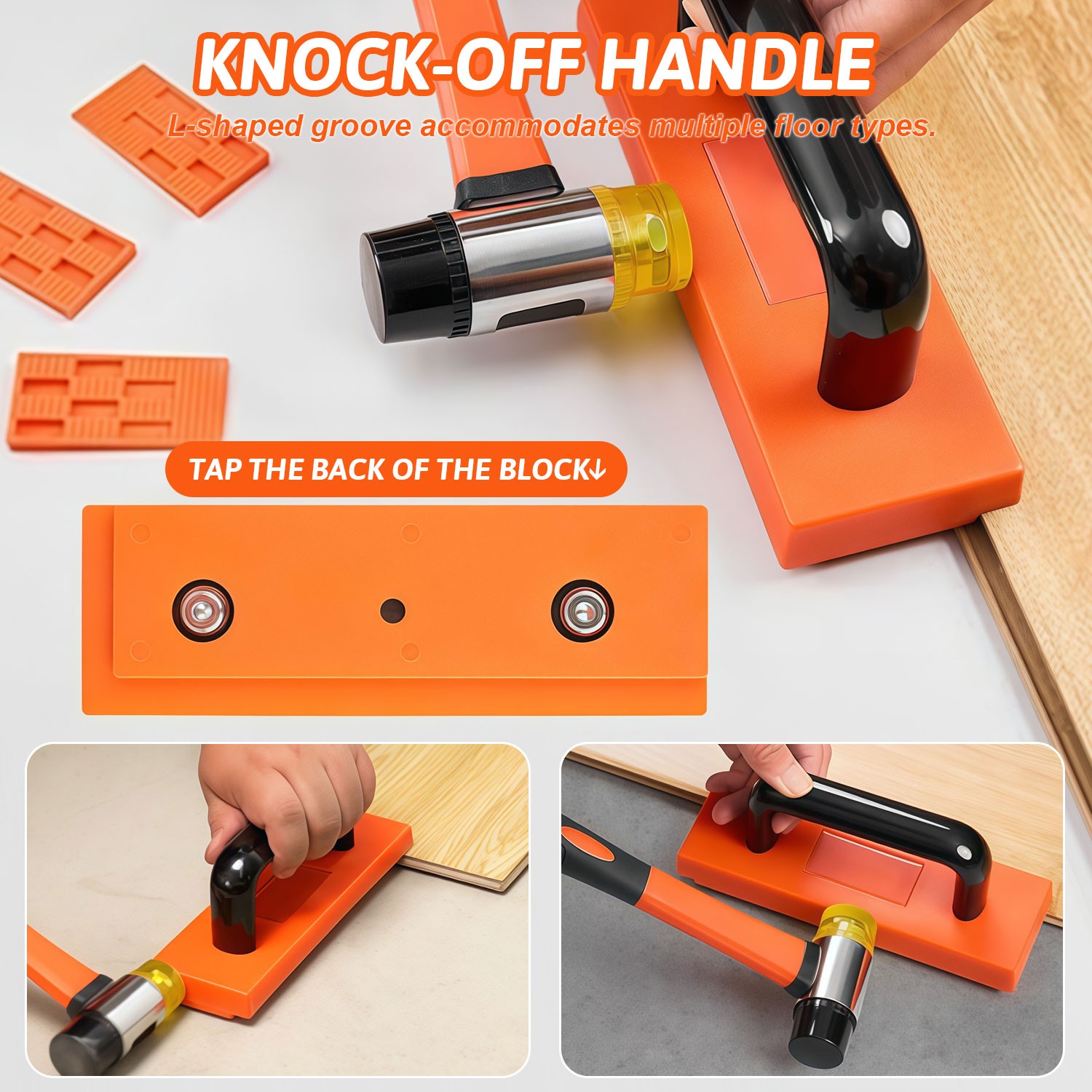 65Pcs Flooring Installation Tools Kit with Tapping Block,Pull Bar&Contour Gauges