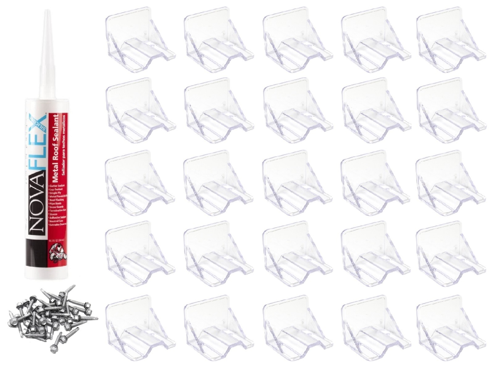 Clear Dual Face Teton 25 Piece Mini Rib Straddle Snow Guard w/ Mounting Hardware