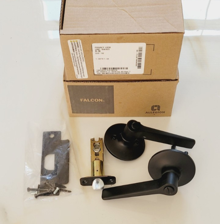 DOOR LOCK FALCON W101 DAN 622 (2 SETS) BLACK FINISH INDOOR HOME BUNDLE NIB