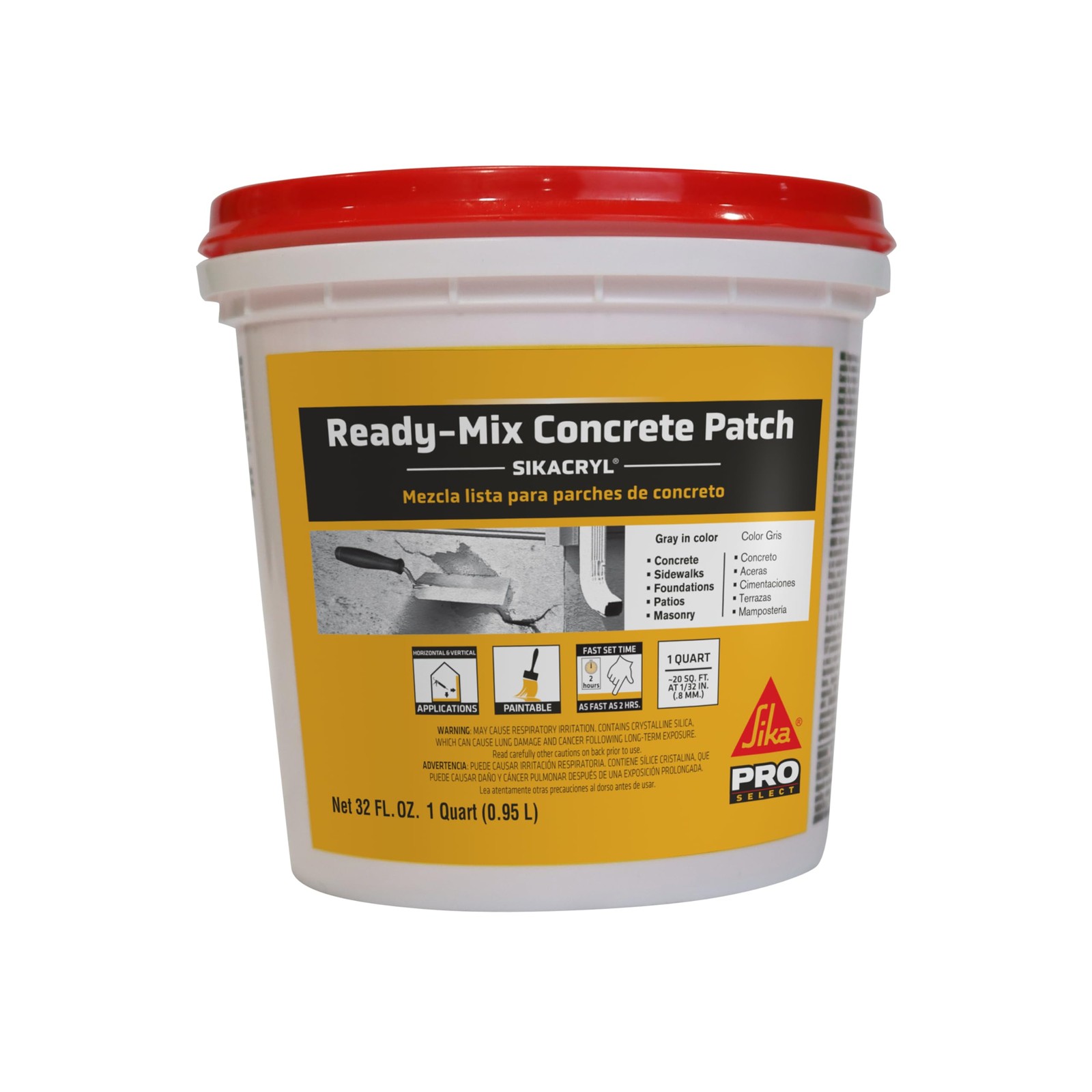 Sika – Sikacryl – Gray – Ready-Mix Concrete Patch – 1 qt (Pack of 1),