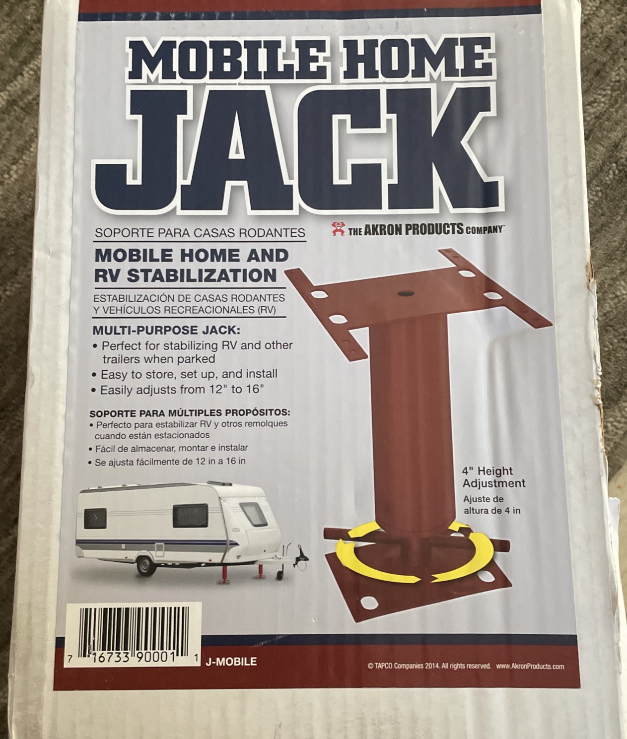 New Jack Post J-MOBILE Mobile Home or RV Floor Jack Post 4″ D X 16″ H 24″ 700 lb
