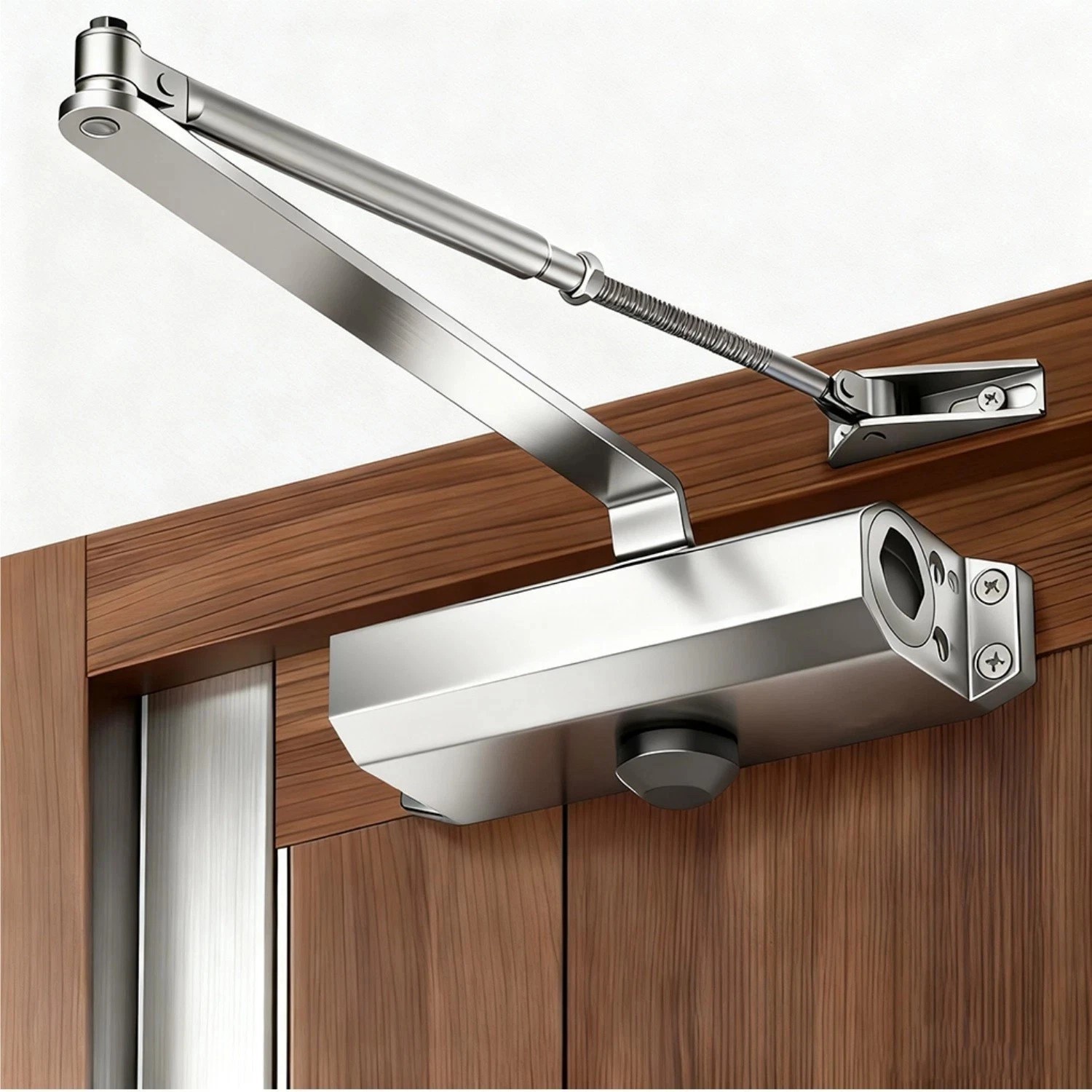 65-85 Kg Size4 Commercial Door Closer Silver Aluminium Alloy Heavy Duty