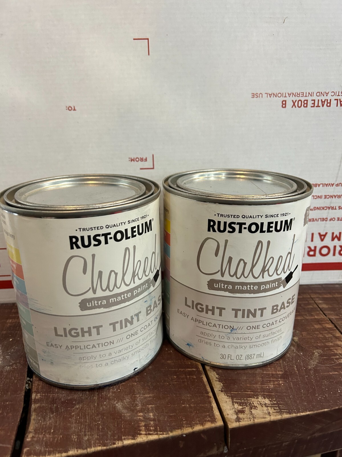 NOS 2-pack lot RUST-OLEUM 287688 Base Paint Light Tint 30Oz Ultra Matte Chalked