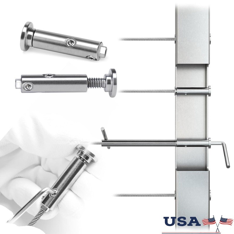 Swageless Invisible Cable Railing Kit 20 Pack T316 Stainless Steel Fittings New