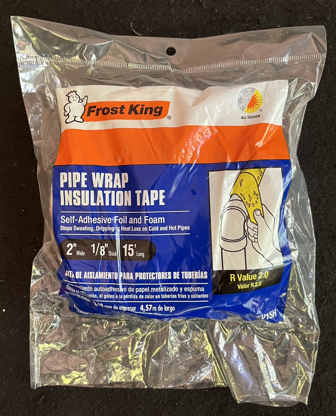 FROST KING FV15H Pipe Wrap,1/8 In. T,2 In. W x 15 ft WINTERS COMING