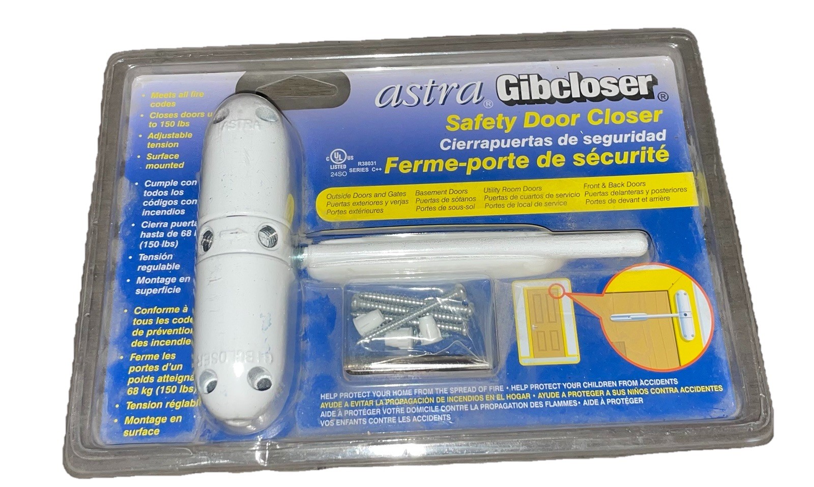 Astra Gibcloser KC10HD White Safety Door Closer