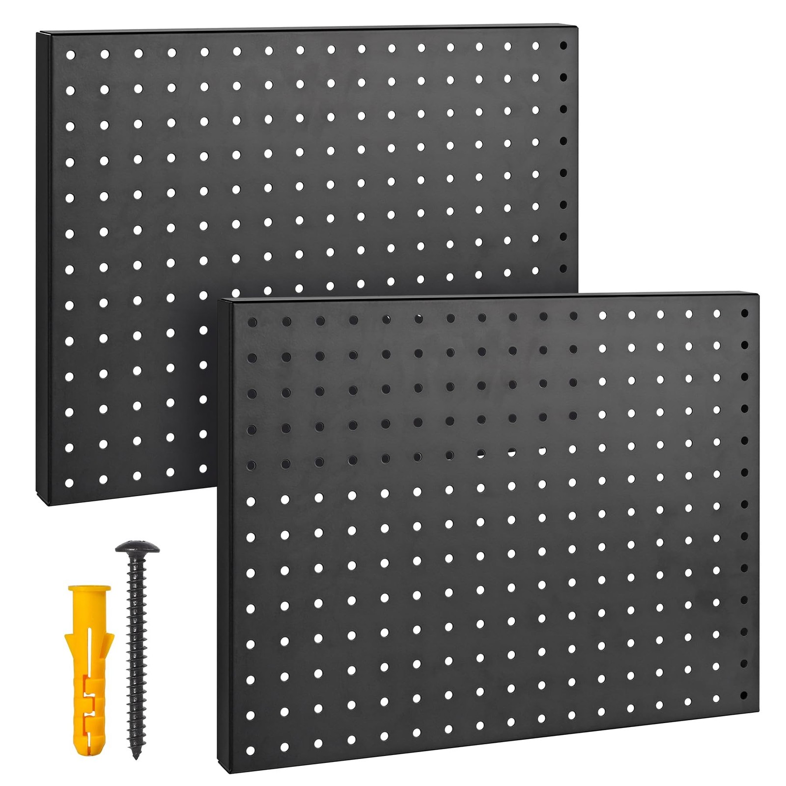 Metal Pegboard Panels 2 Pack 17×13 Inch Heavy Duty Steel Wall Boards(Black) |…