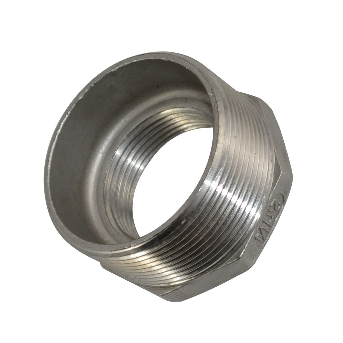 2″ male to 1-1/4″ NPT female HEX Reducer bushing pipe adapter Stainless Steel