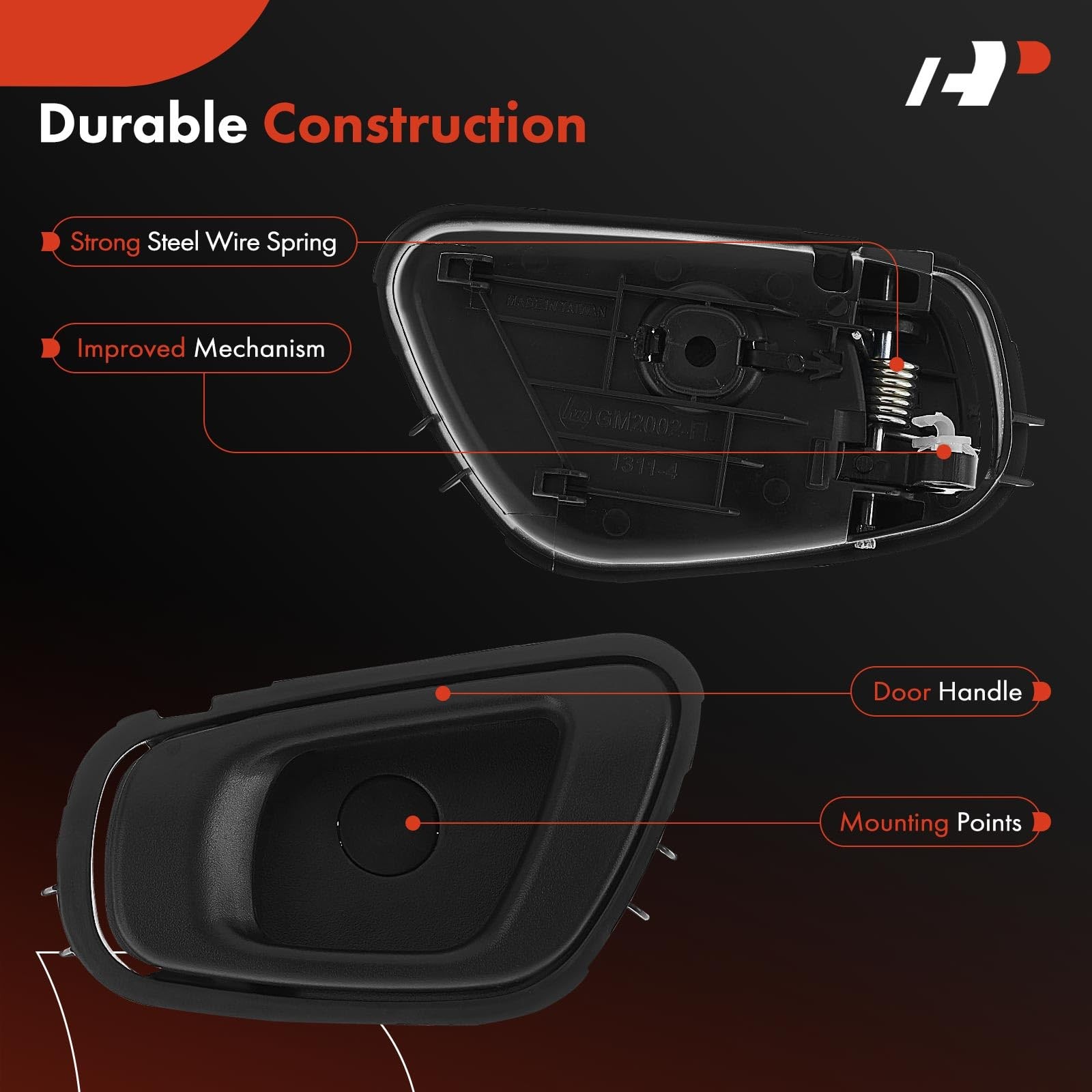 Door Handles for Spark 2013-2016 Textured Black 2PC Set Front Driver Passenger