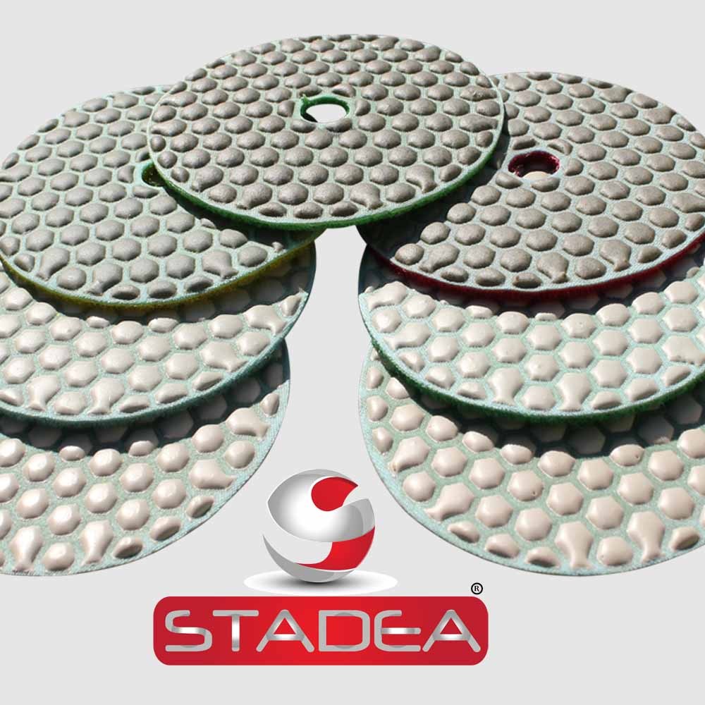 STADEA 4″ Diamond Dry Concrete Stone Marble Granite Polishing Pads 8+1 Set Kit