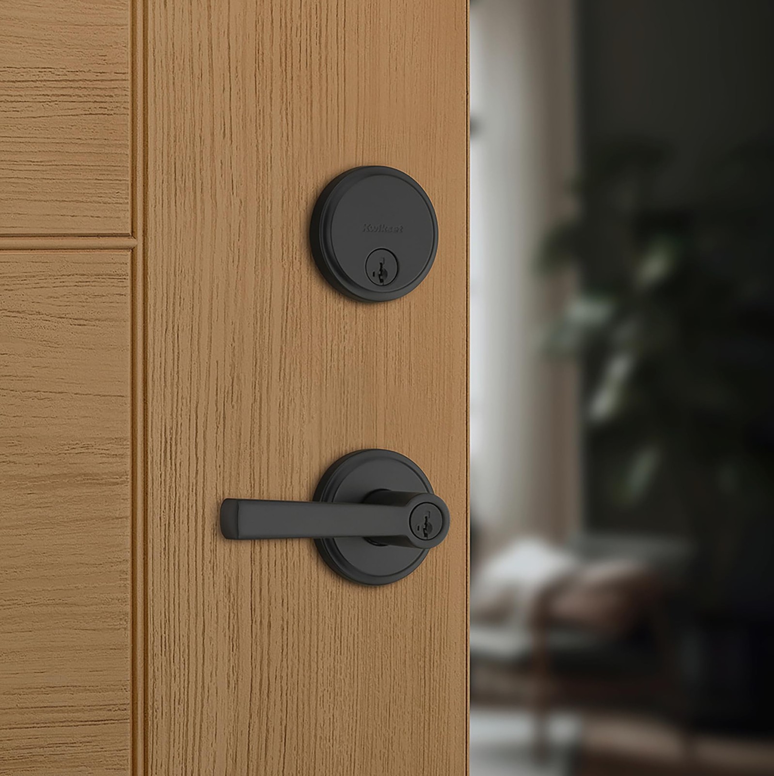 Kwikset Trafford Front Door Lock Handle and Deadbolt Combo Set, Matte Black, …