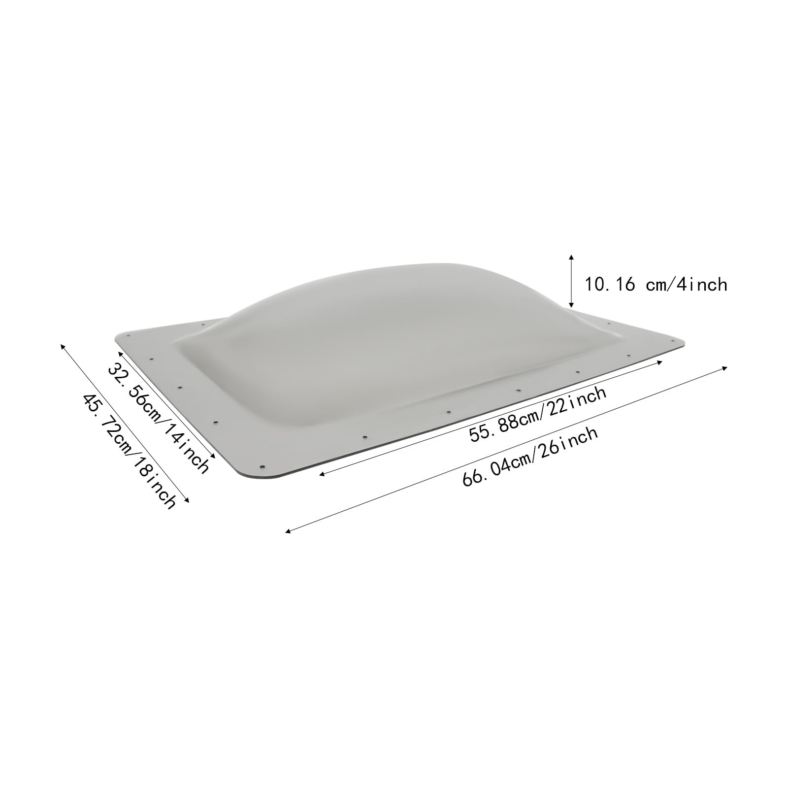 RV Camper Skylight Replacement 14×22 Smoked PC Dome UV Resistant Direct Install