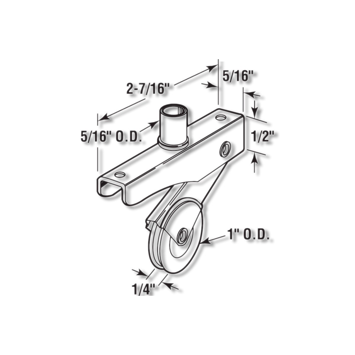 Prime-Line 1 in X 0.25 in Steel Roller Assembly 2 pk B 702