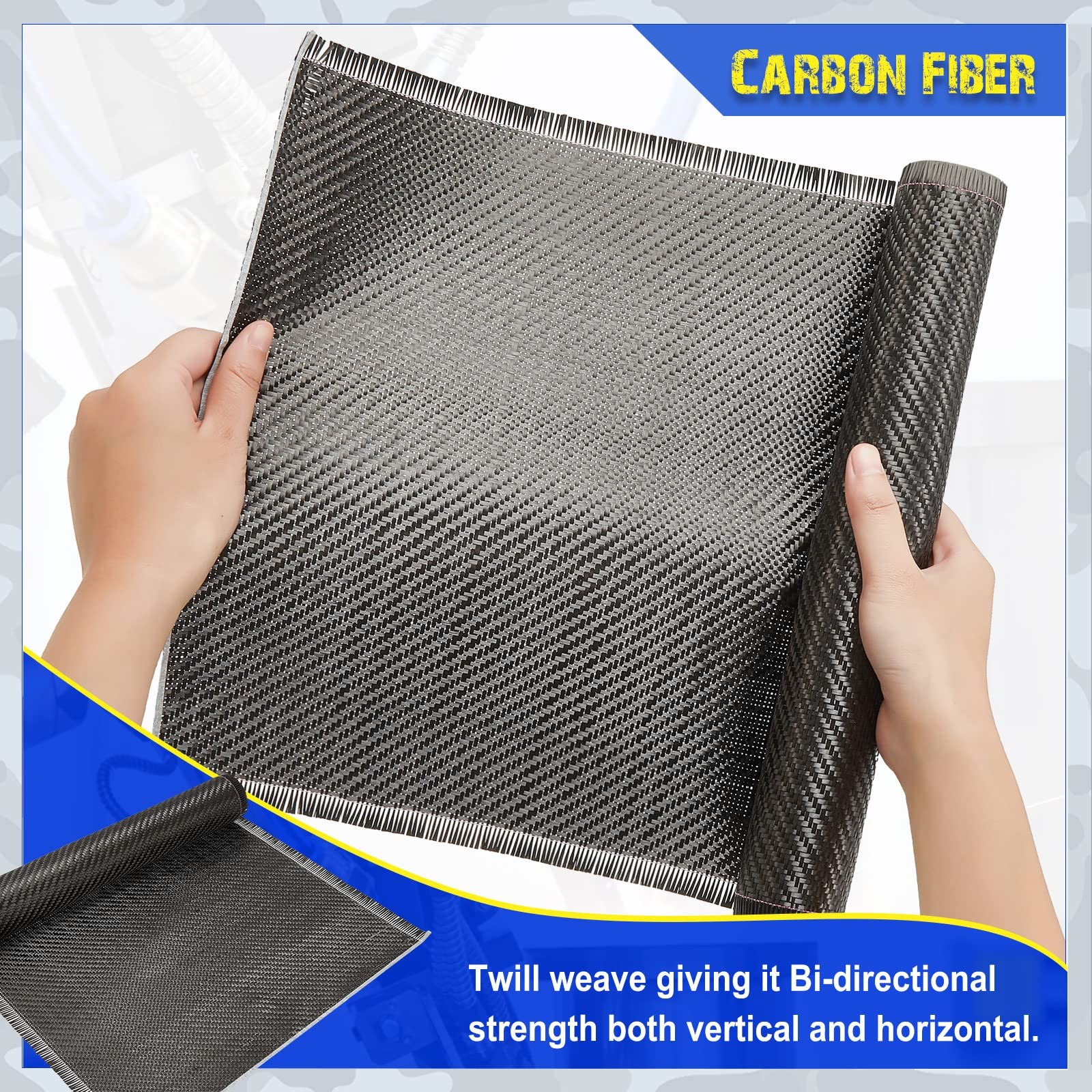 Jecery 6.5ft x 12″ Carbon Fiber Fabric Roll Pure 6.5 ft x 12″, Black