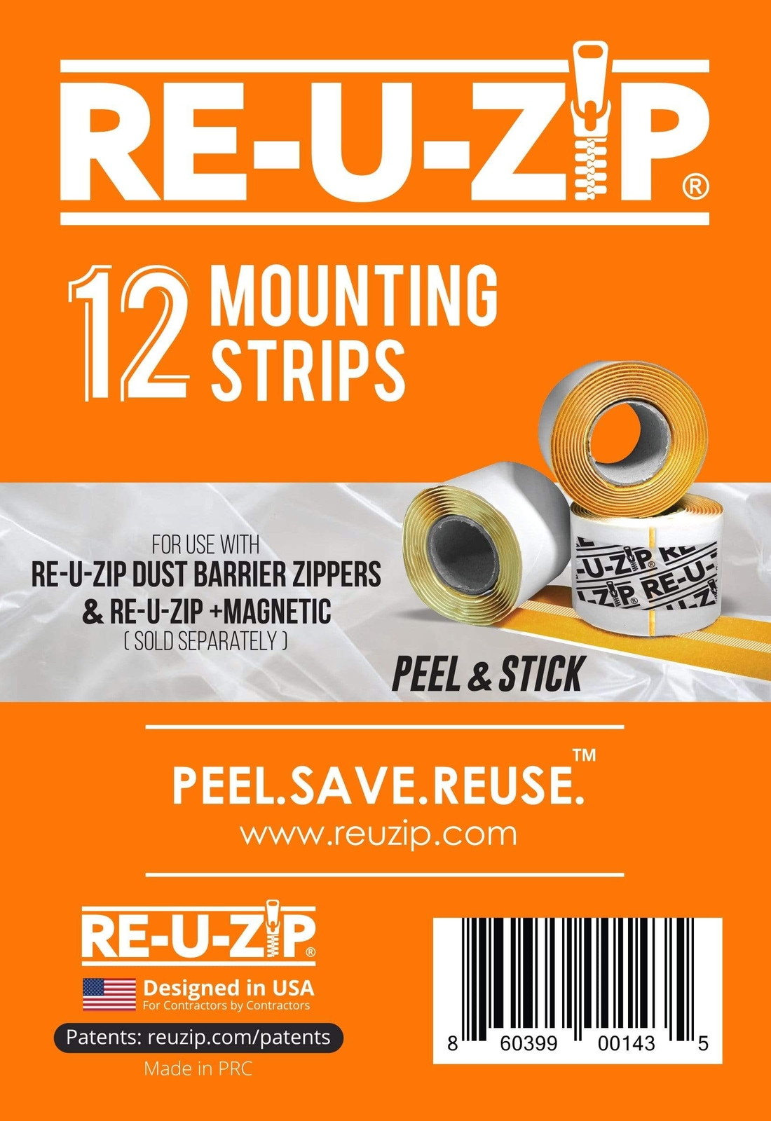 RE-U-ZIP™ Mounting Strips | 12 Pack