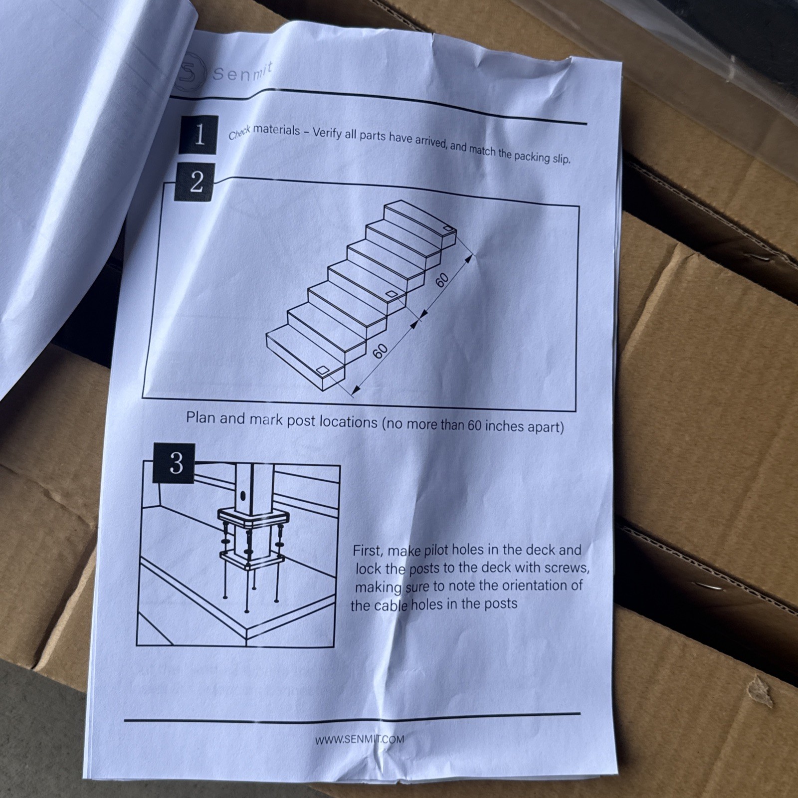 Senmit 36″H x 20ft Stainless Steel Cable Railing Kit (No Handrail Included)