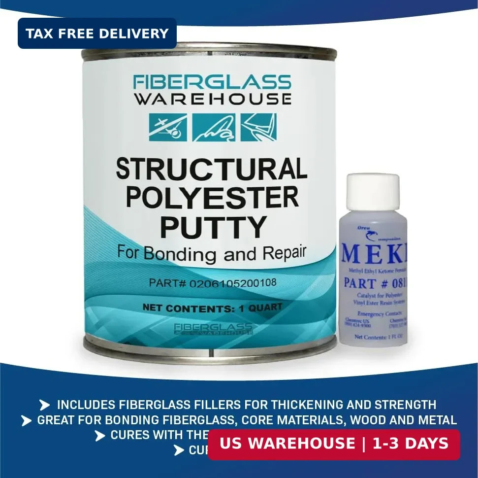 Structural Polyester Putty for Bonding and Repair – Filled with Fiberglass Fiber