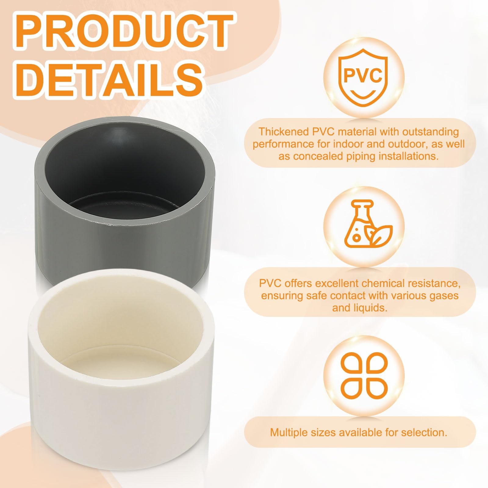 PATIKIL PVC Pipe End Caps, 3 Pack 2.5″ Diameter Cover 2.5 Inch, White