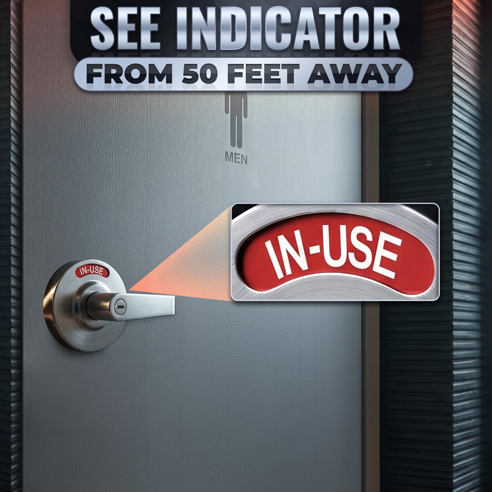 PalaYou Vacant Occupied Bathroom Lock, Bright Indicator, Stainless Steel