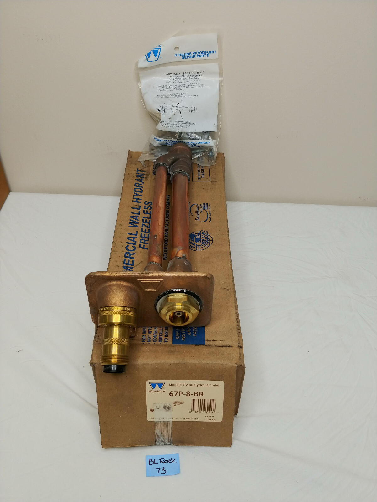 Woodford Model B67 Wall Hydrant P Inlet 67P-8-BR
