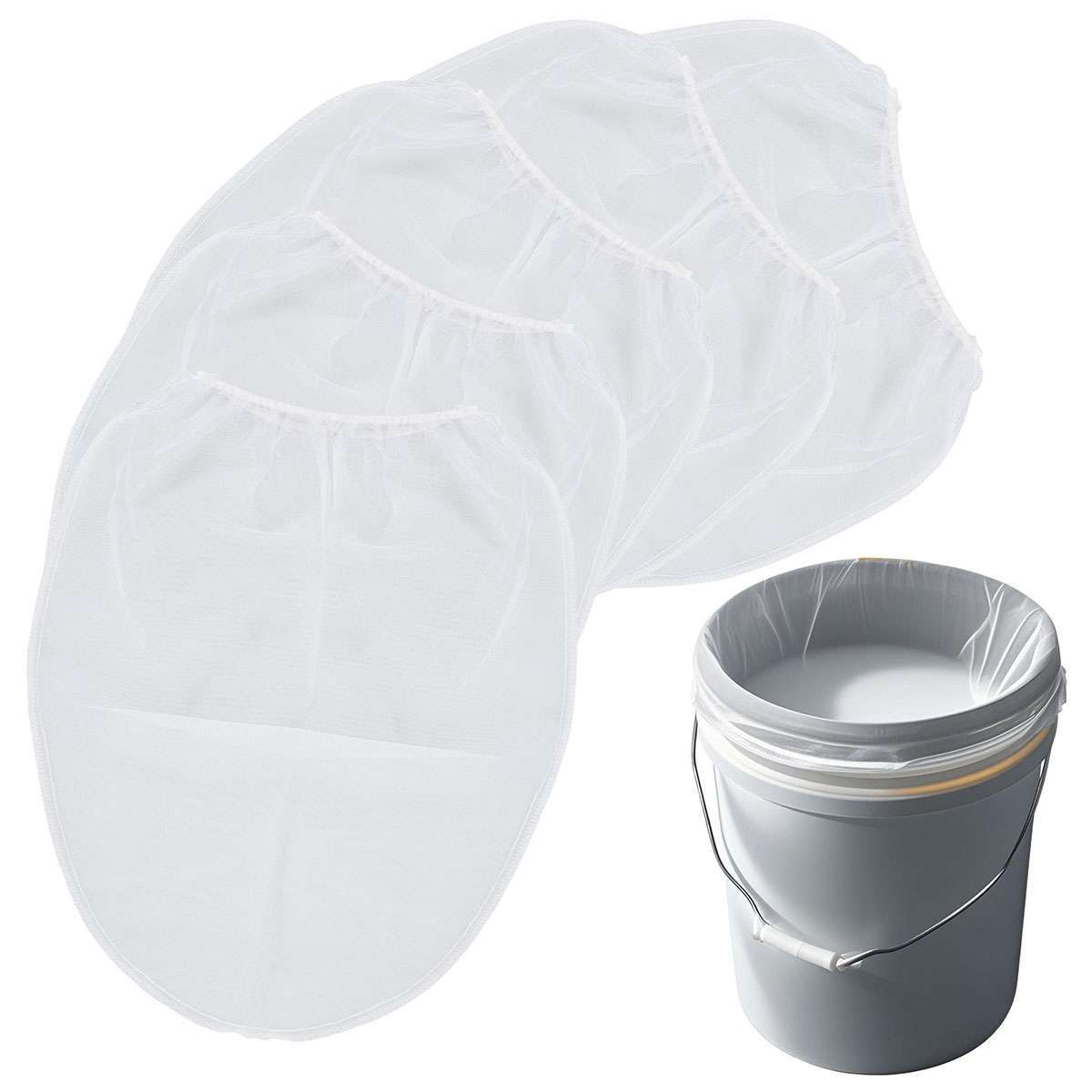 5Pcs 5 Gallon Paint & Liquid Strainer Filter Bags Pure Blue Fine Nylon Mesh USA
