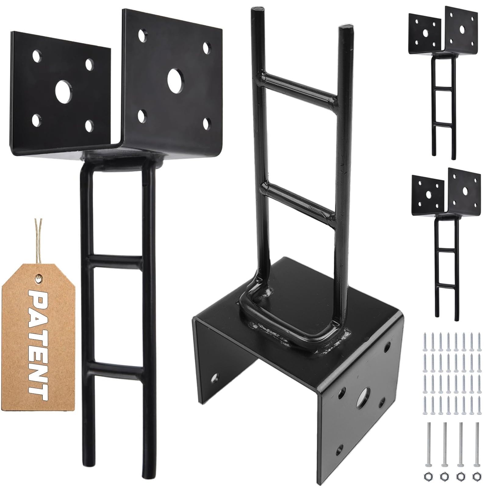 4 Pack U Shape Post Anchor, 4″x 4″ Post Base for Concrete, Design Patent Prod…