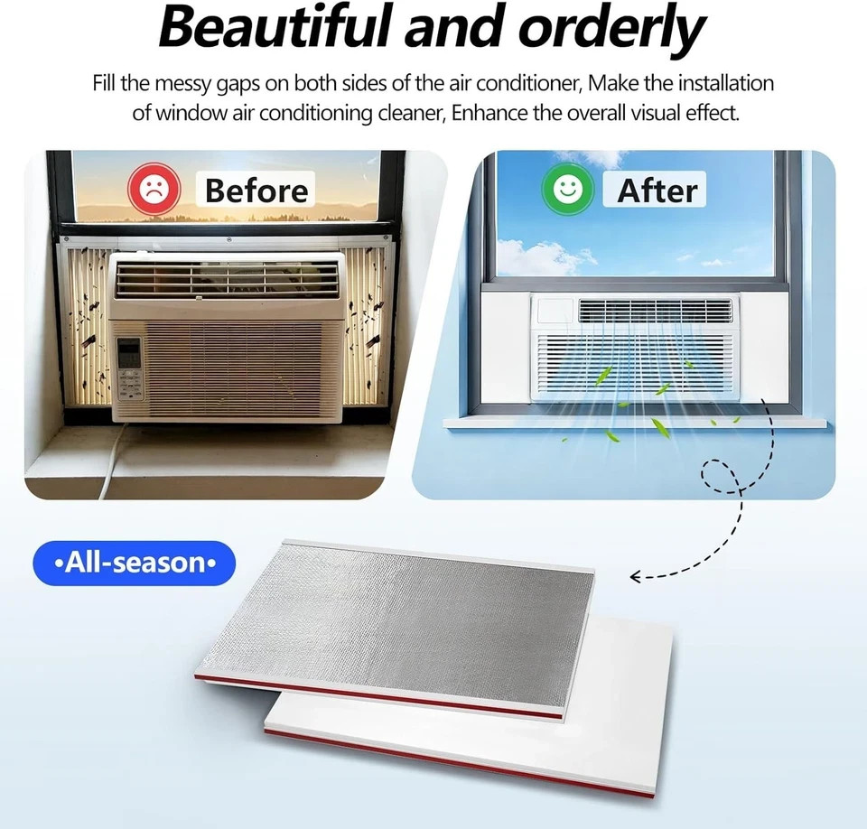 Window AC Insulation Kit – Foam Seal Panels for Air Conditioner, Blocks Co