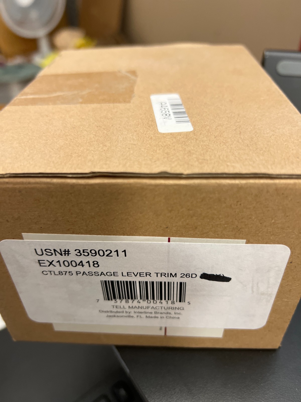 TELL CTL875 Passage Lever Trim f Exit Devices-US26D Satin ex1000006