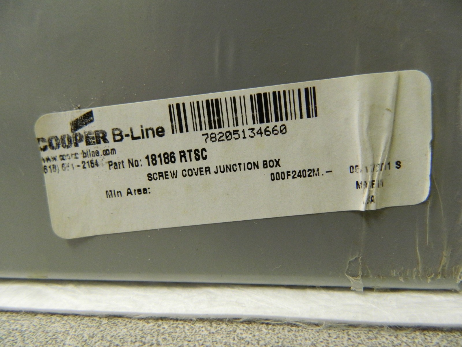 Cooper B-Line Screw Flat Cover Enclosure 18" x 6" x 18" 18186 RTS