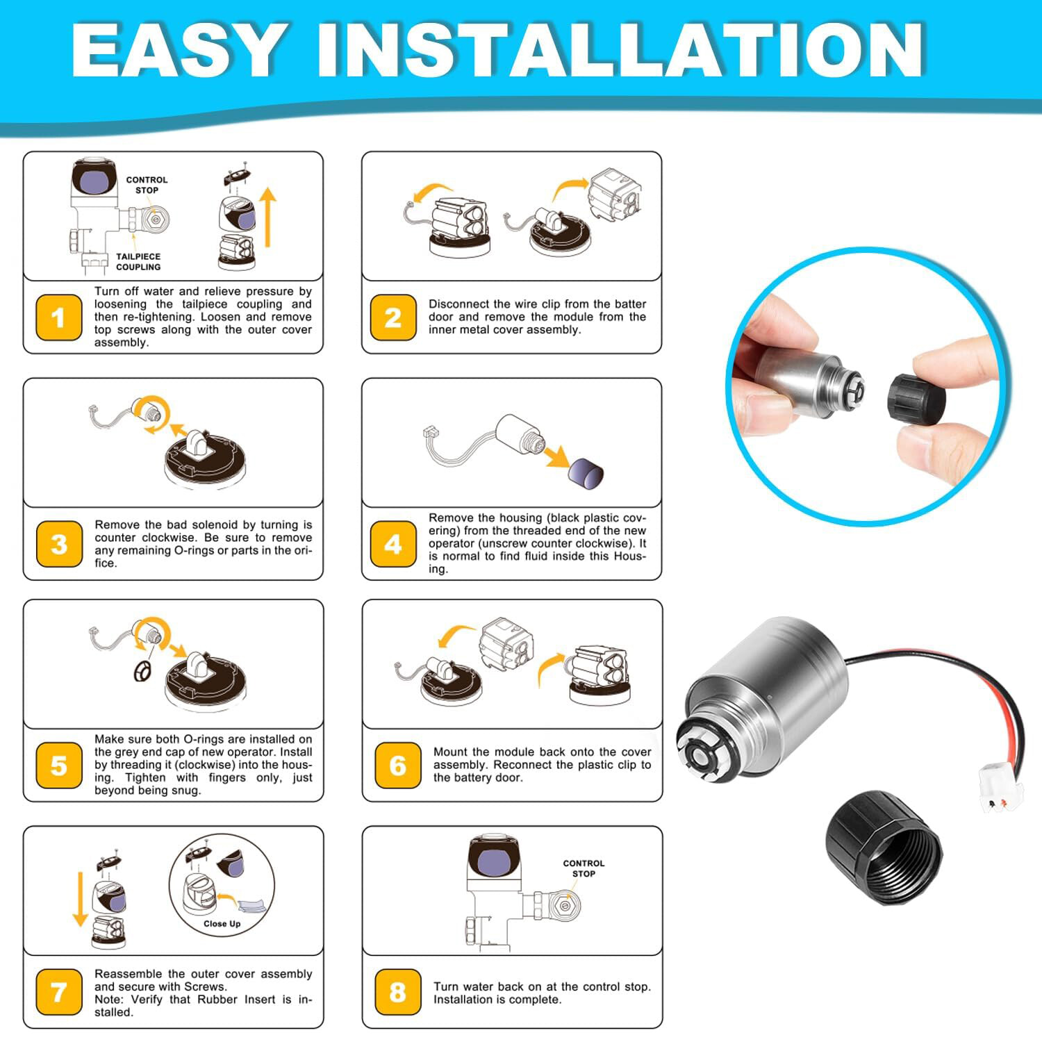 EBV-136-A 3325453 G2 Flush Valve Solenoid for Sloan G2/ ECOS/ SOLIS Flushometers