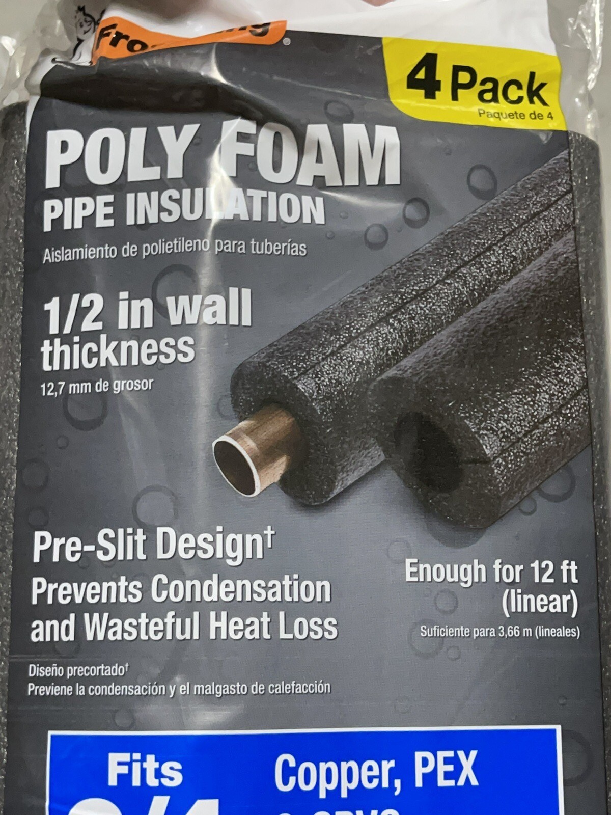 Frost King 3/4 in. X 3 ft. L Polyethylene Foam Pipe Insulation Wrap (Pack of 12)