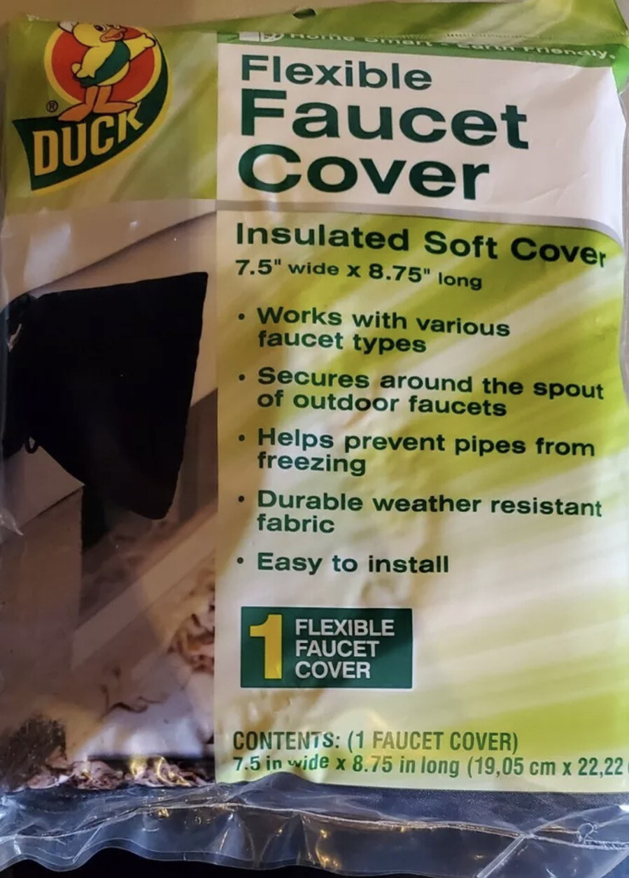 (2) Duck Flexible Outdoor Faucet Cover Winter Insulation Soft Cover 7.5″ x 8.75″