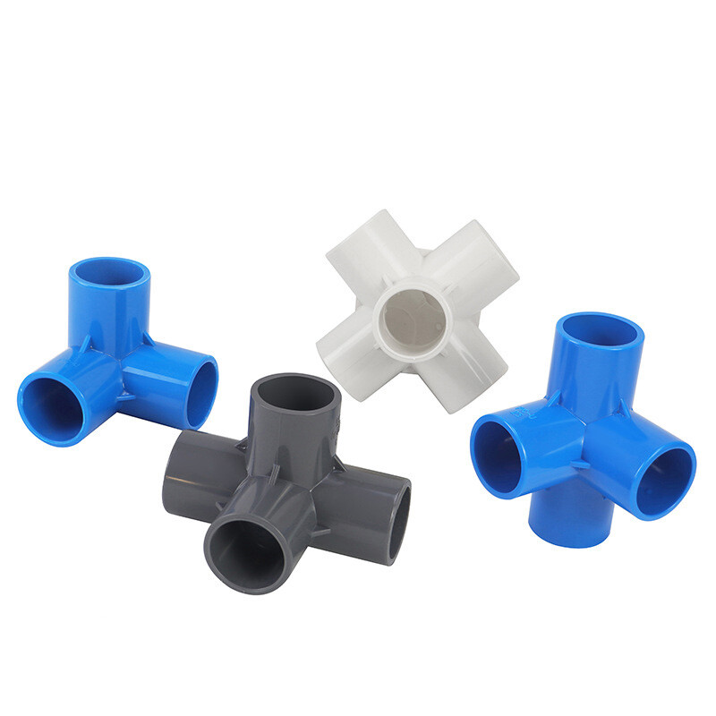 PVC 3/4/5/6-Way Elbow Connector Pipe Fittings 20 25 32 40 50mm Blue White Grey