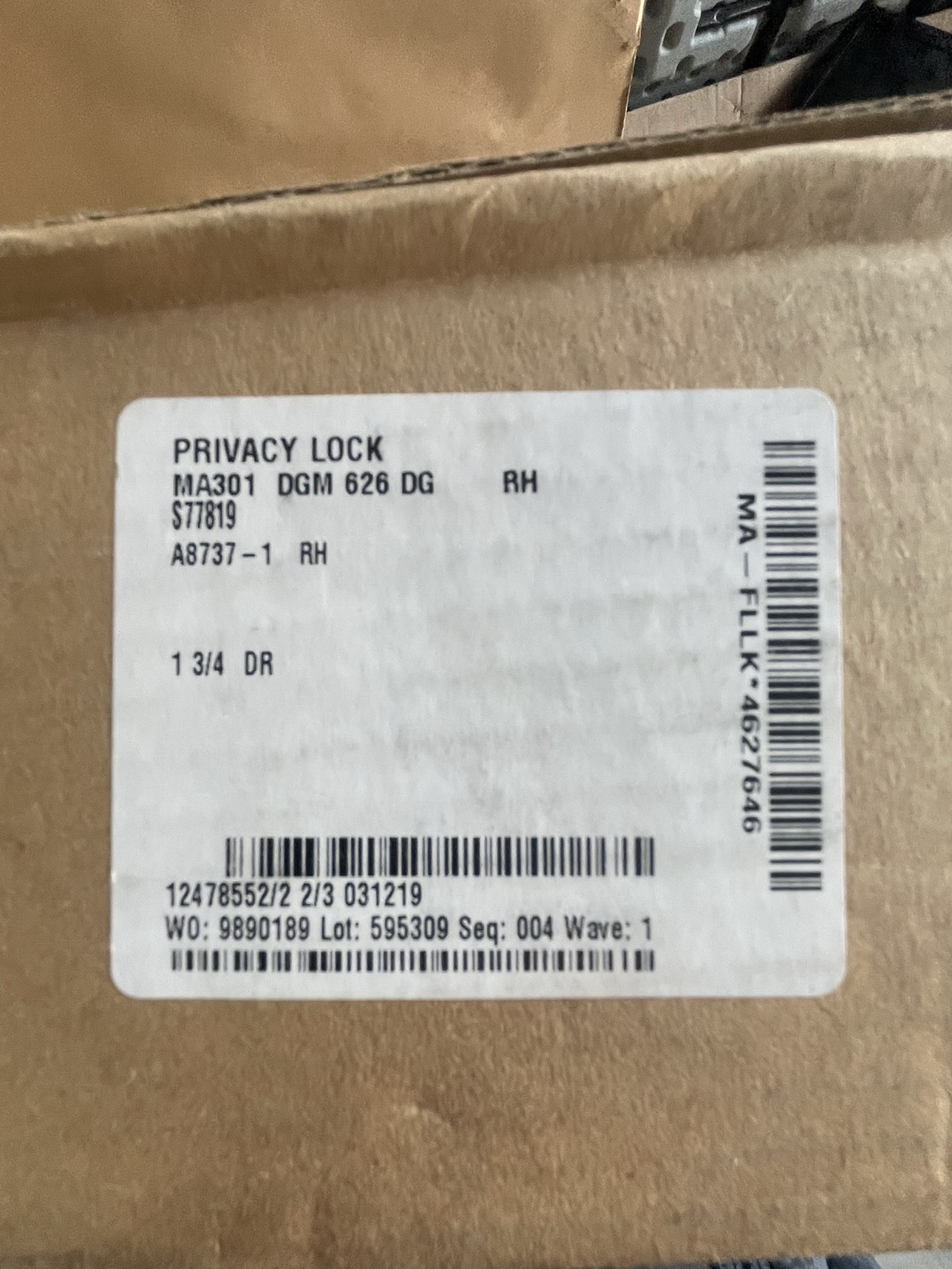 Falcon Privacy Lever MA301 DNM 626 DN LH 1 3/4 DR Lock Set