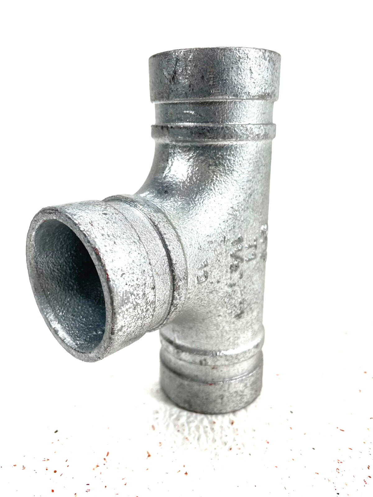 SPF Style T1 Straight Tee 1-1/2″ Galvanized Grooved End IPS Pipe Size Fitting